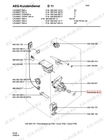 Взрыв-схема стиральной машины Aeg LAVCARAT 554 W I - Схема узла Electrical equipment